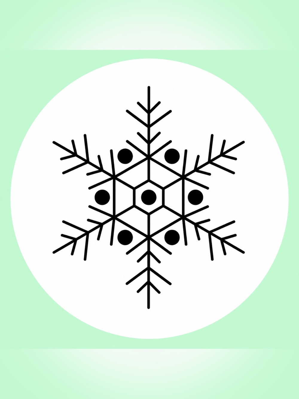 50 STICKERS - 2” ROUND - ‘SNOWFLAKE’ - WHITE